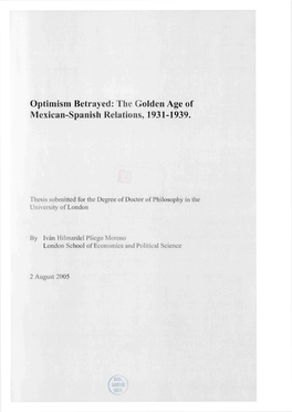 The Golden Age of Mexican-Spanish Relations, 1931-1939