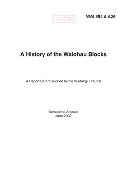 A History of the Waiohau Blocks