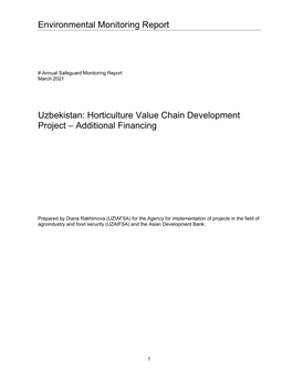 Horticulture Value Chain Development Project – Additional Financing