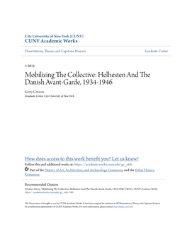 Helhesten and the Danish Avant-Garde, 1934-1946 Kerry Greaves Graduate Center, City University of New York