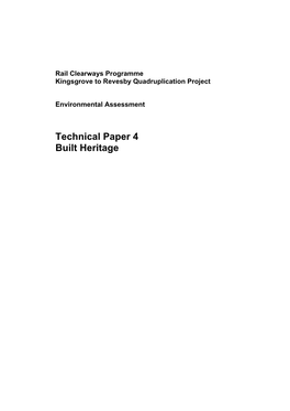 Technical Paper 4 Built Heritage