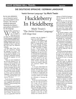 Huckleberry in Heidelberg