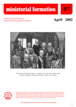 Ministerial Formation, Issue 97, April 2002
