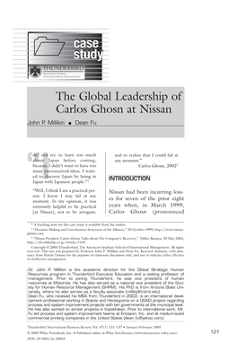 The Global Leadership of Carlos Ghosn at Nissan