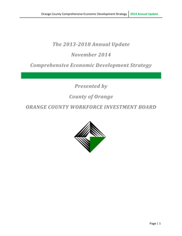 Orange County Comprehensive Economic Development Strategy 2014 Annual Update