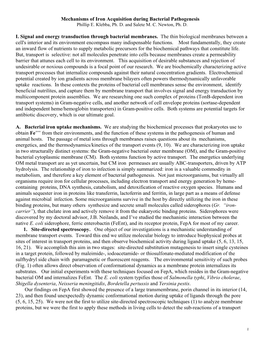 Mechanisms of Iron Acquisition During Bacterial Pathogenesis I. Signal