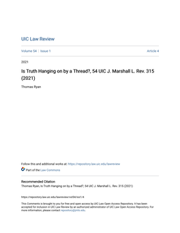 54 UIC J. Marshall L. Rev. 315 (2021)
