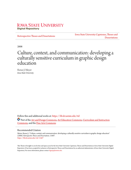 Developing a Culturally Sensitive Curriculum in Graphic Design Education Renee J