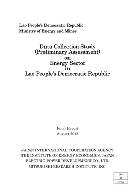 On Energy Sector in Lao People's Democratic Republic