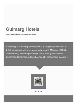 Gulmarg Hotels