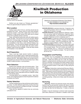 Kiwifruit Production in Oklahoma