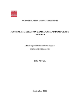 Journalism, Election Campaigns and Democracy in Ghana