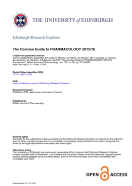 The Concise Guide to PHARMACOLOGY 2015/16