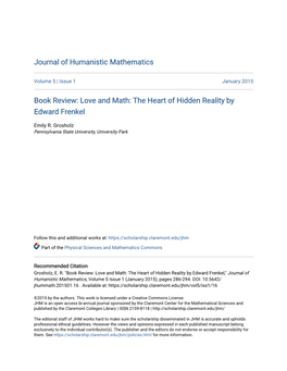 Love and Math: the Heart of Hidden Reality by Edward Frenkel