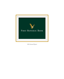 First Republic Bank 2018 Annual Report