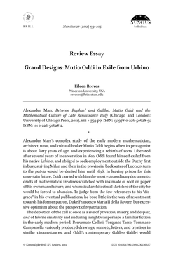 Review Essay Grand Designs: Mutio Oddi in Exile from Urbino