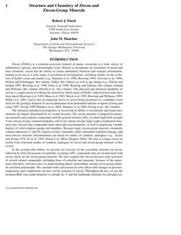 1 Structure and Chemistry of Zircon and Zircon-Group Minerals