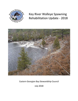 Key River Walleye Spawning Bed Rehabilitation Update 2018