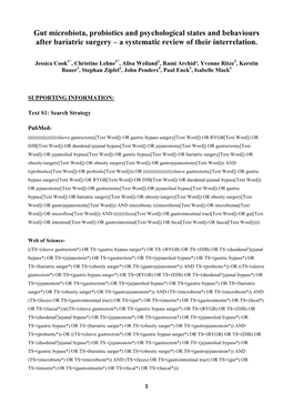 Gut Microbiota, Probiotics and Psychological States and Behaviours After Bariatric Surgery – a Systematic Review of Their Interrelation