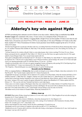 Alderley's Key Win Against Hyde