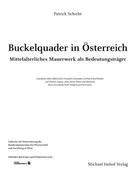 Buckelquader in Österreich Mittelalterliches Mauerwerk Als Bedeutungsträger