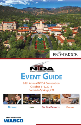 Event Guide 28Th Annual NTDA Convention October 3–5, 2018 Colorado Springs, CO