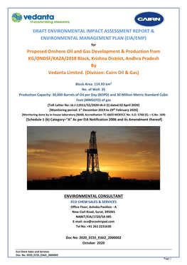 (EIA/EMP) Proposed Onshore Oil and Gas Developm