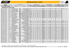 Midweek Basketball Coupon 29/01/2020 09:23 1 / 3