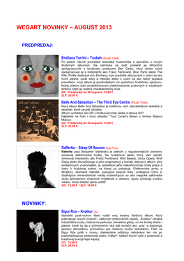 Wegart Novinky – August 2013