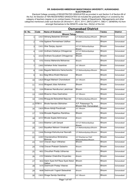 Osmanabad District Sr