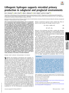 Lithogenic Hydrogen Supports Microbial Primary Production in Subglacial and Proglacial Environments