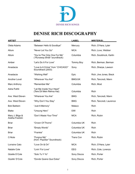 Denise Rich Discography