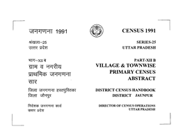 District Census Handbook, Jaunpur, Part-XII-B, Series-25, Uttar Pradesh