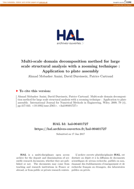 Multi-Scale Domain Decomposition Method for Large Scale