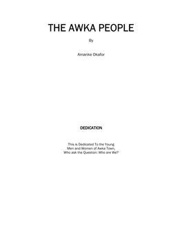 The Awka People