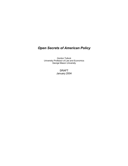 Open Secrets of American Policy