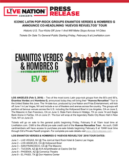 Iconic Latin Pop-Rock Groups Enanitos Verdes & Hombres