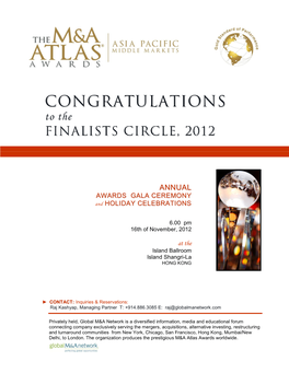 Announcing the ASIA M&A ATLAS AWARDS Finalists