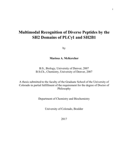 Multimodal Recognition of Diverse Peptides by the SH2 Domains of PLC1 and SH2B1