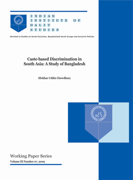 Caste-Based Discrimination in Bangladesh