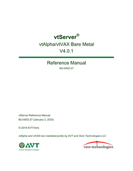 Vtserver Reference Manual V4.0.1 1