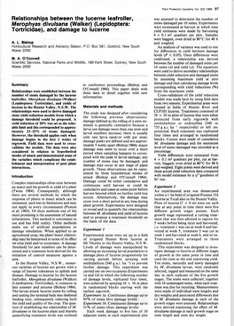 Relationships Between the Lucerne Leafroller, Merophyas Divulsana