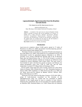 Lignocellulolytic Agaricomycetes from the Brazilian Cerrado Biome
