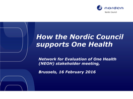 How the Nordic Council Supports One Health