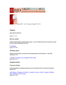 British Journal of Dermatology 2007 156, Pp793–801 793 794 MAL-PDT in AK and BCC, P