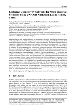 Ecological Connectivity Networks for Multi-Dispersal Scenarios Using UNICOR Analysis in Luohe Region, China