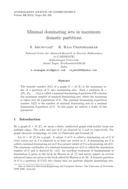 Minimal Dominating Sets in Maximum Domatic Partitions