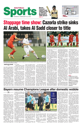 Cazorla Strike Sinks Al Arabi, Takes Al Sadd Closer to Title