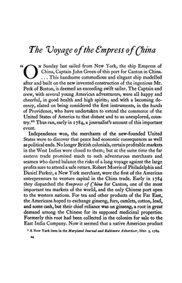 The X)Oy Age of the Empress of Qhina U F~*\N Sunday Last Sailed from New York, the Ship Empress of I 1 China, Captain John Green of This Port for Canton in China