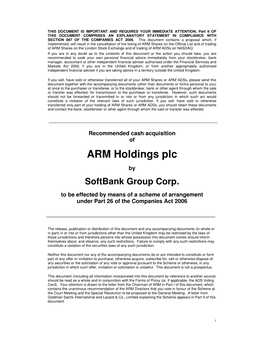 ARM Holdings Plc by Softbank Group Corp